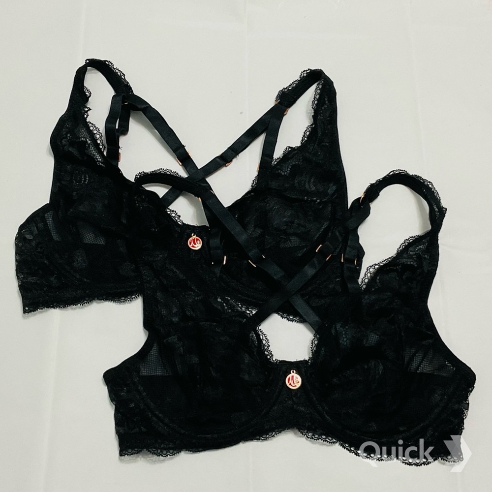 NWT 2 pcs Black Floral Lace Bras